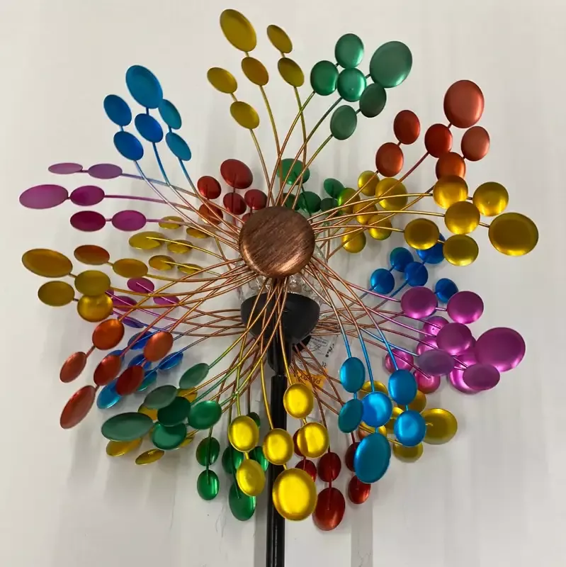 Solar Lighted Metal Wind Spinner 57″H