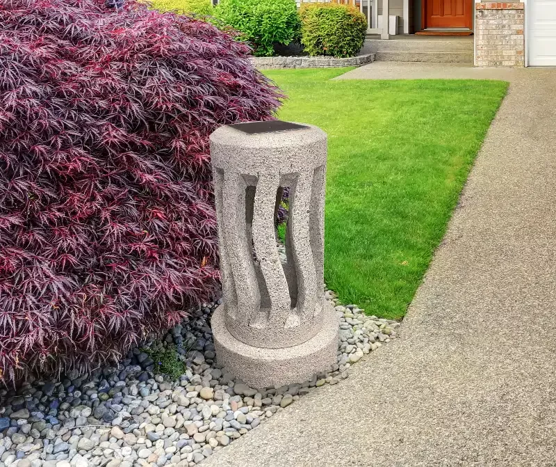Spiral Granite Solar Lantern