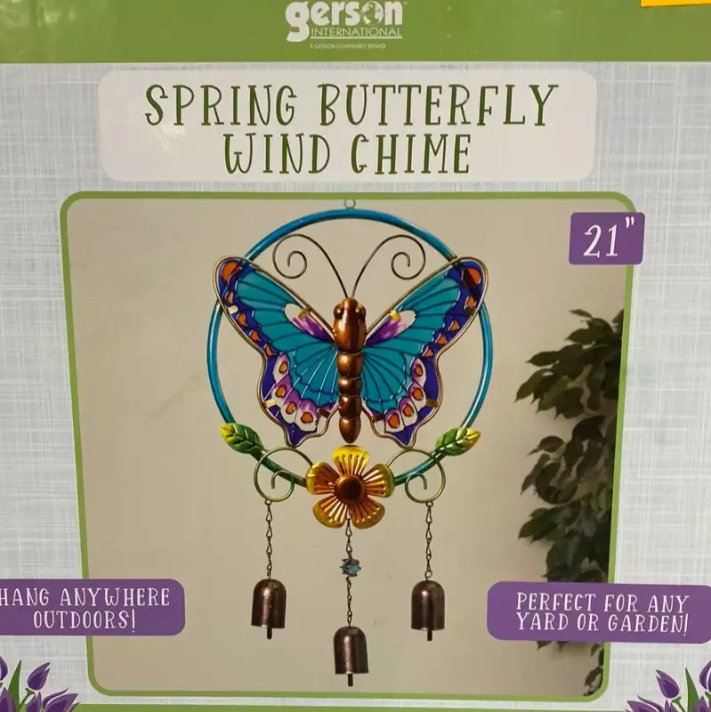 Spring Butterfly Wind Chime 21″