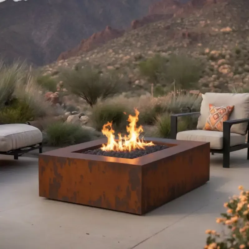 Square Corten Fire Pit