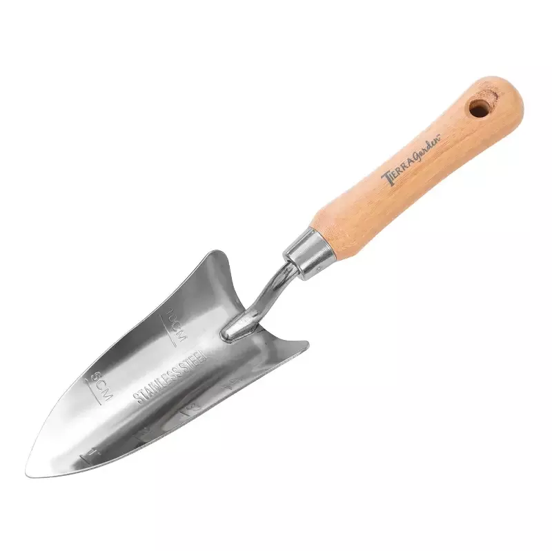 Stainless Steel Transplanter with Bamboo Handle 13″ L