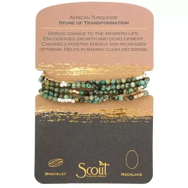 Stone Wrap Bracelet/Necklace – African Turquoise