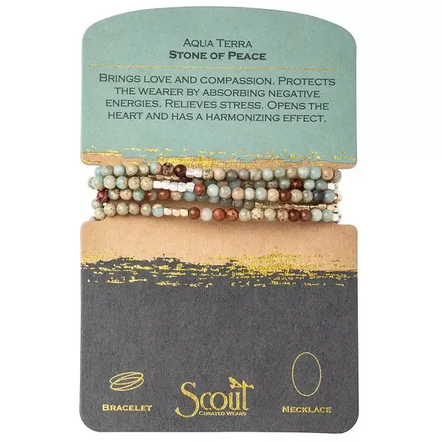 Stone Wrap Bracelet/Necklace – Aqua Terra