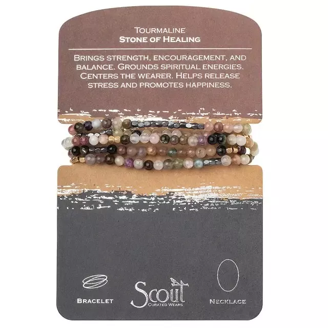 Stone Wrap Bracelet/Necklace – Tourmaline