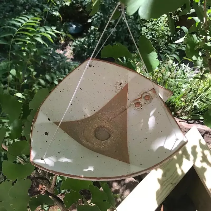 Stoneware Hanging Bird Bath 10″ Blue or White