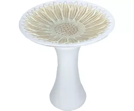 Sunflower Birdbath 22.5″ Yellow/White