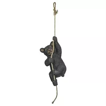 Swinging Bocephus Bear On A Rope Statue