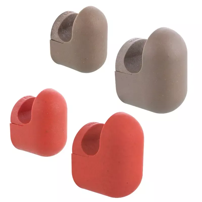 Taupe/Red Pill Design Multipurpose Wall Hooks 4 Pack – 2 Sizes