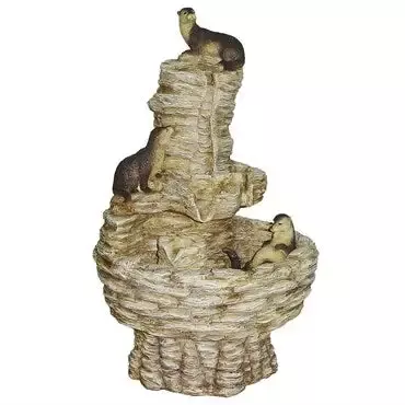 Tres Amigos Playful Otter Fountain