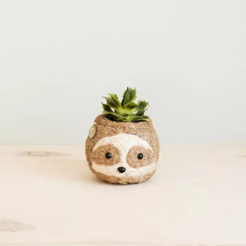 Two-tone Sloth Coco Coir Planter – Handmade Planters