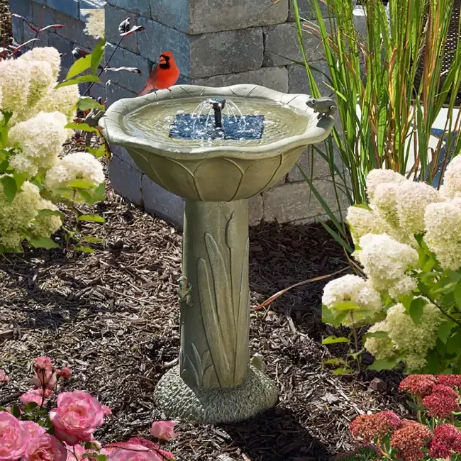 Water Lily Solar Birdbath – Moving Water for Birds