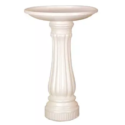 White Plastic Birdbath