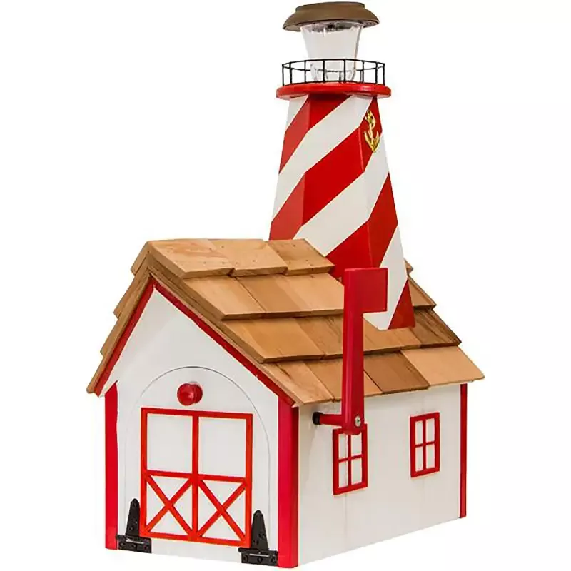 White Shoal Solar Lighthouse Amish Mailbox