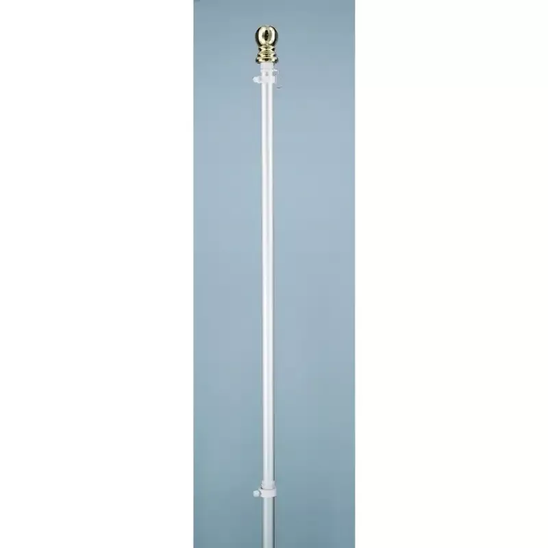 White Spinning Flagpole with Ball