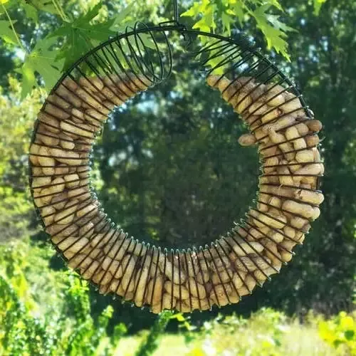 Whole Peanut Wreath Feeder, Black SE6019