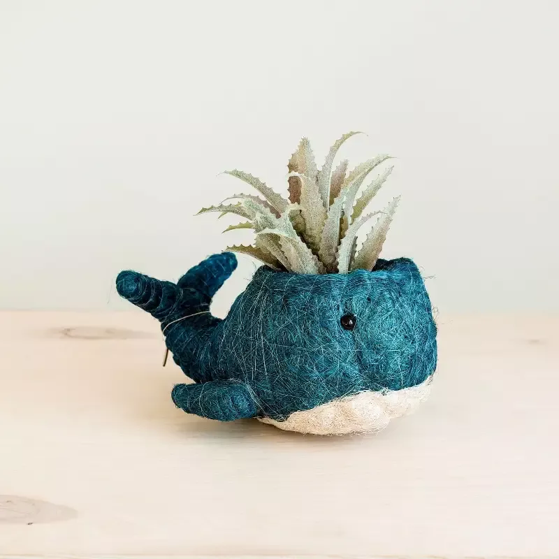 Wicker Whale Planter – Coco Planter