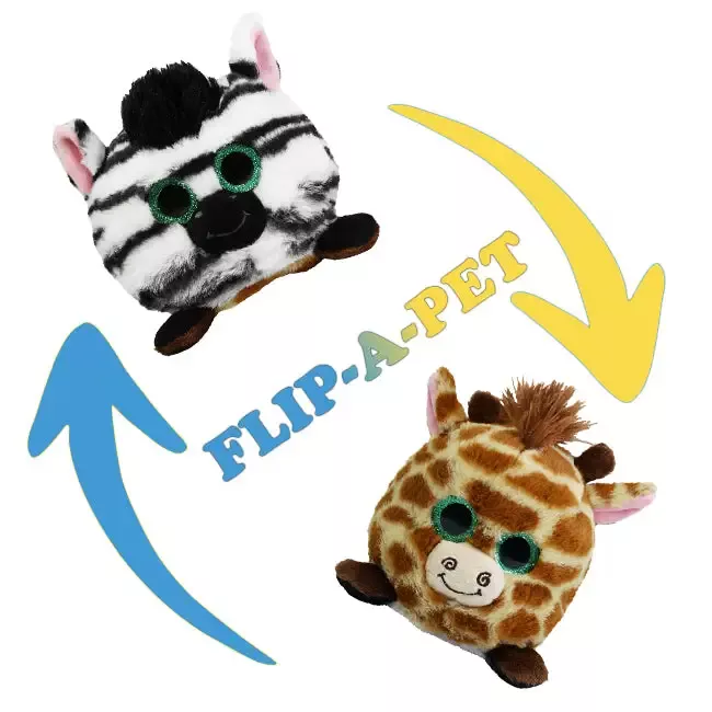 Wishpets Flip-A-Pet 4.5″ Giraffe & Zebra