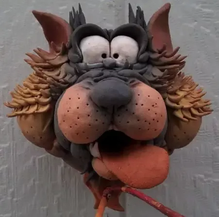 Zany Cat-7 Ceramic Birdhouse