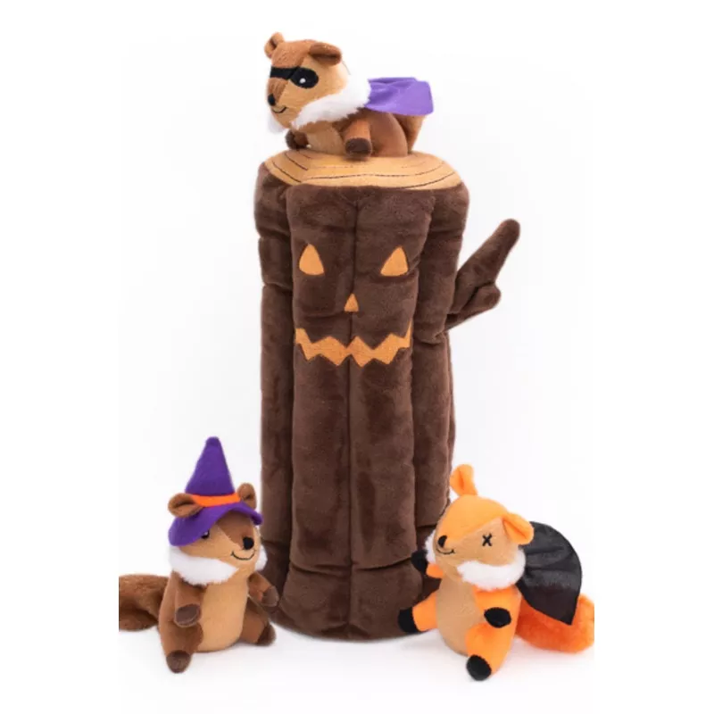ZippyPaws Halloween Haunted Log Burrow Dog Toy